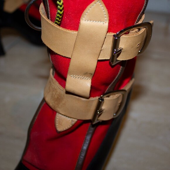 RARE Vintage Vivienne Westwood Bondage Boots Red/Black Size UK 8 S/S 2002 - Picture 4 of 8